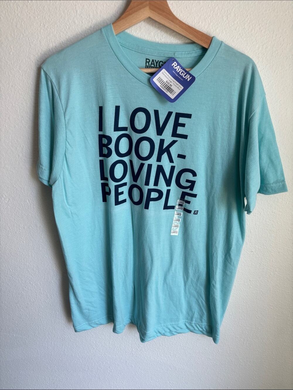 NEW RAYGUN I Love Book Loving People Tee Large